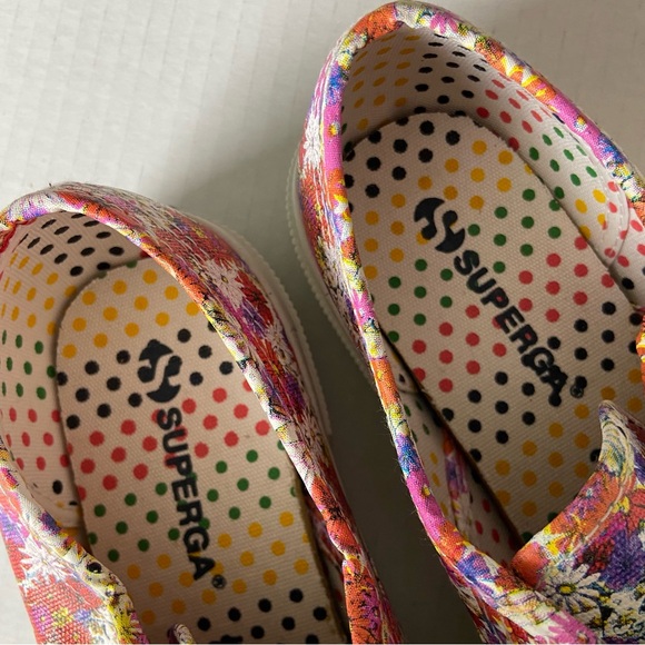 NEW Superga Prairie pink floral sneakers hook and loop closure kids 3.5 - Picture 2 of 10